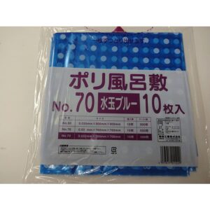 ポリ風呂敷 水玉 70角 ブルー10枚入 福助工業