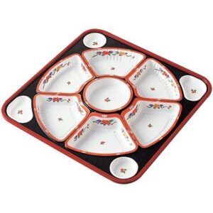 オードブル容器 有田 朱 本体&蓋セット10個 TO-460