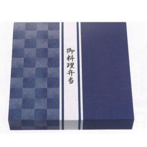 紙ボックス 一体型80-80仕出し弁当50個セット 藍染 本体 中仕切りAセット